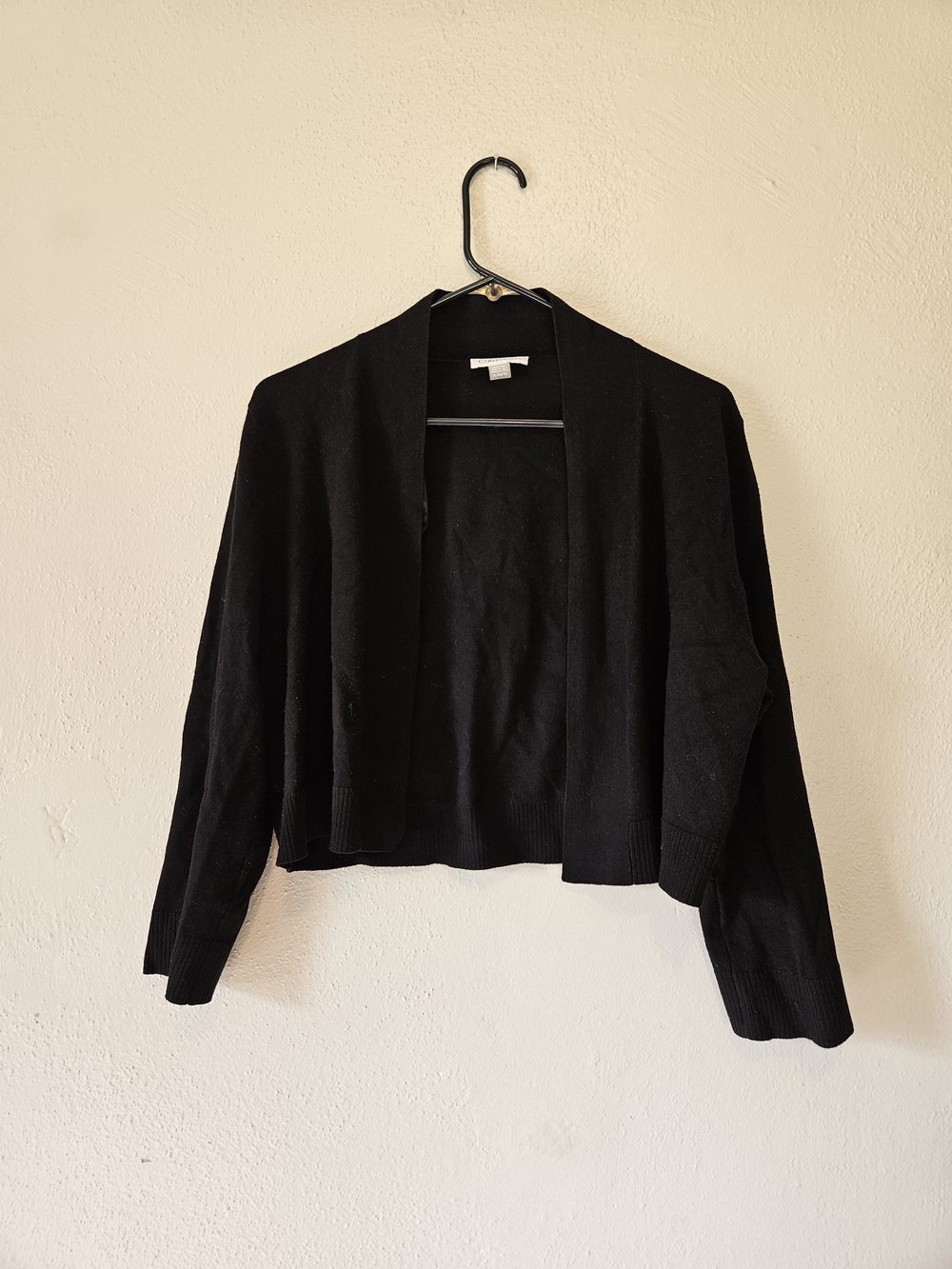Calvin Klein Black Open-Front Cropped Cardigan